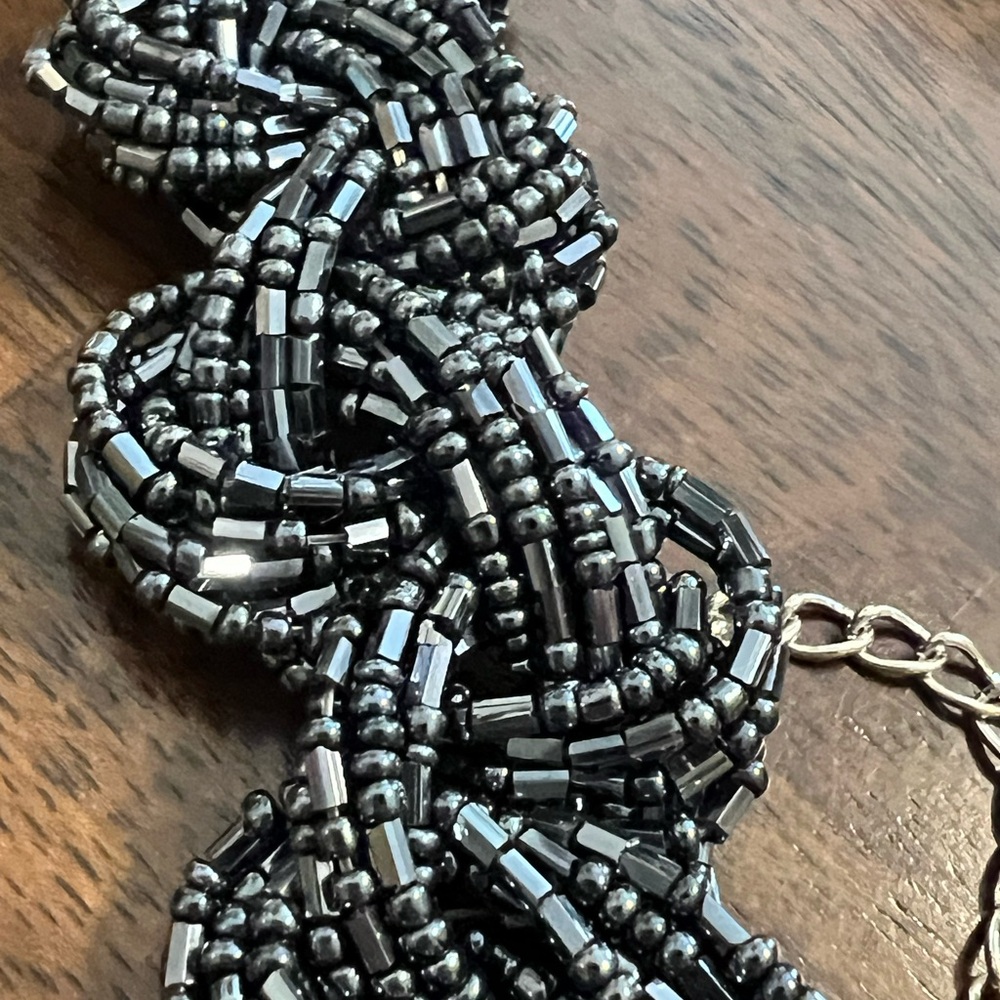 Source Unknown Intricate Black Beaded Bracelet - image 6